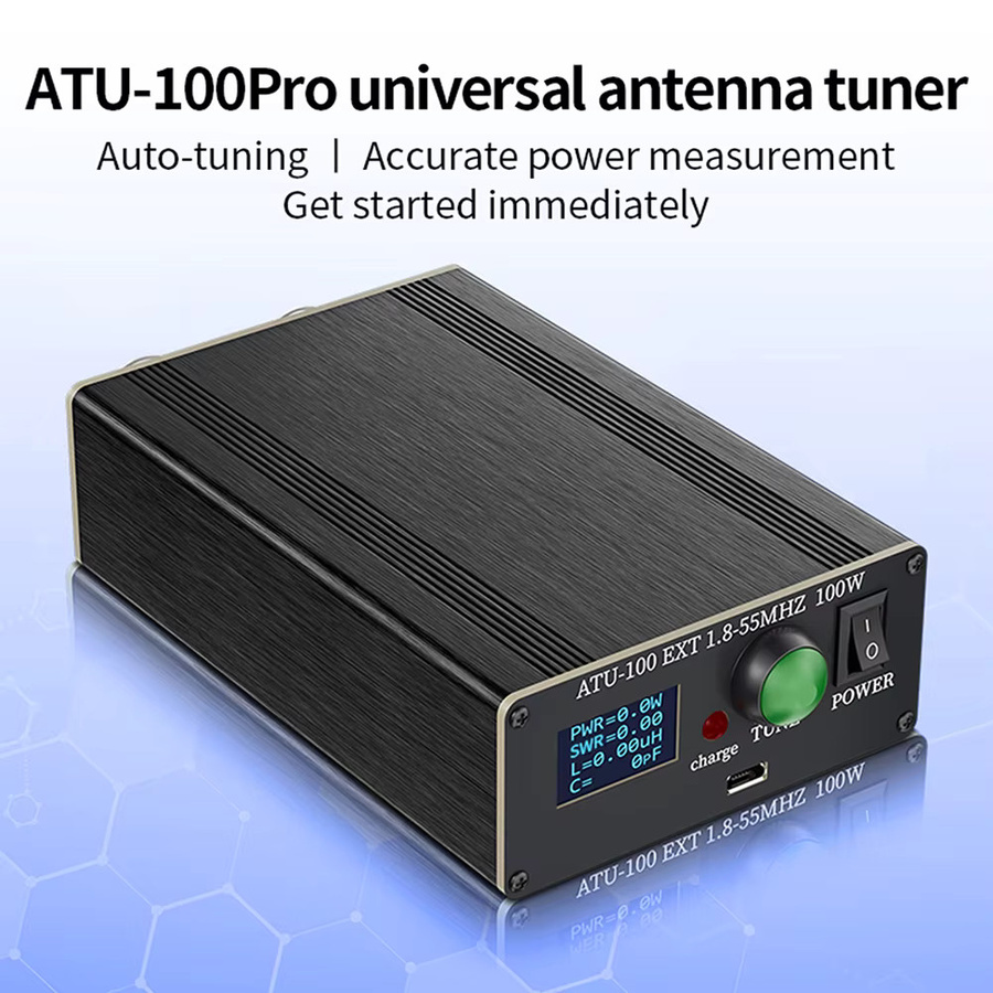 diymore ATU-100Pro Automatischer Universeller Antennentuner 120W 1,8-55MHz mit 0,96-Zoll OLED-Display und Metallgehäuse in Schwarz - Bild 2