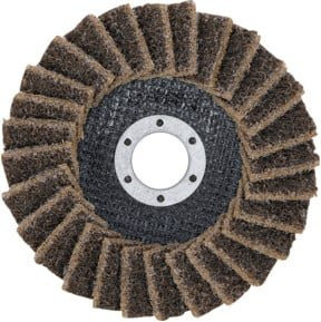 BGS Fächer-Schleifscheibe aus Vlies für Winkelschleifer, Durchmesser: 125 mm, Körnung 80, Farbe: Braun - Bild 1
