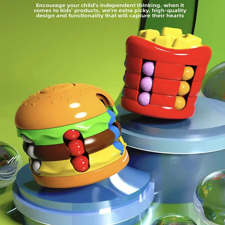 Rubik's Cube, Burger, Pommes Frites, Magic Bean, Fidget Spinner, Lernspielzeug - Bild 3