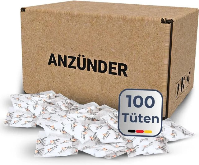 DELUKE Geruchloser Kaminanzünder für Holz, Kohle und Briketts, 100 Stück - Bild 1