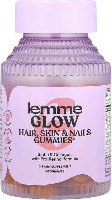 Rworld Wellness Glow Haare Haut & Nägel Gummies, Pfirsich, 60 Stück - Bild 1