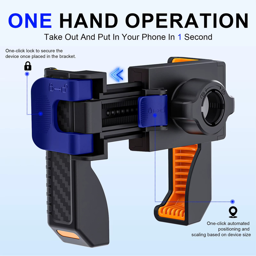 Auto-CD-Schlitz Handyhalterung mit Ein-Knopf-Verriegelung und Speicherfunktion für iPhone und Samsung (4-7 Zoll) in Schwarz und Orange - Bild 3
