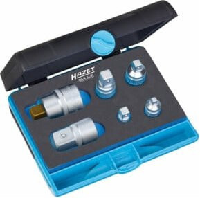 Hazet Adapter-Satz 958N/6 in Silber mit hohlen und massiven Vierkantadaptern für 1/4 Zoll, 3/8 Zoll, 1/2 Zoll und 3/4 Zoll - Bild 1