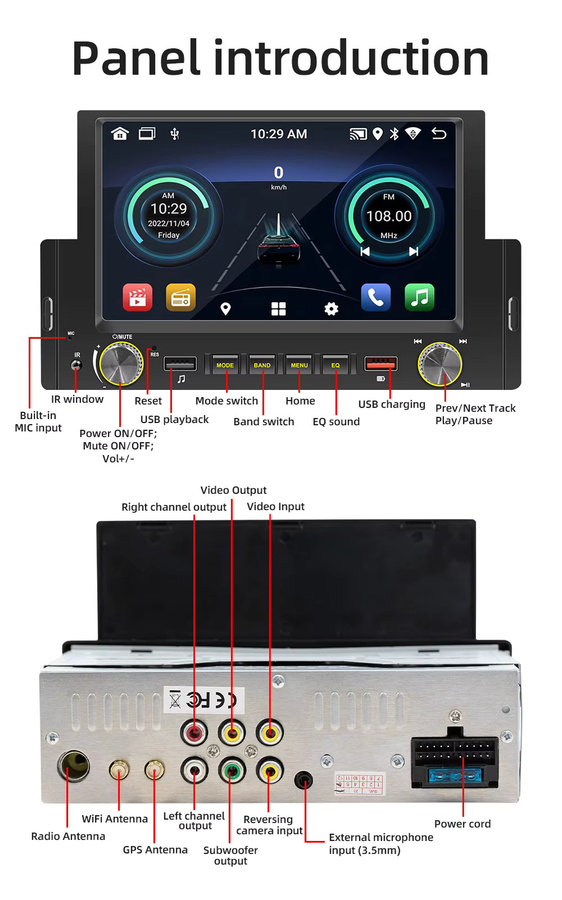 Navinio Bluetooth Carplay Android Autoradio mit GPS und HD Rückfahrkamera in Schwarz für VW Transporter Caravelle Multivan T4 IV 4 Pritsche Bus - Bild 5
