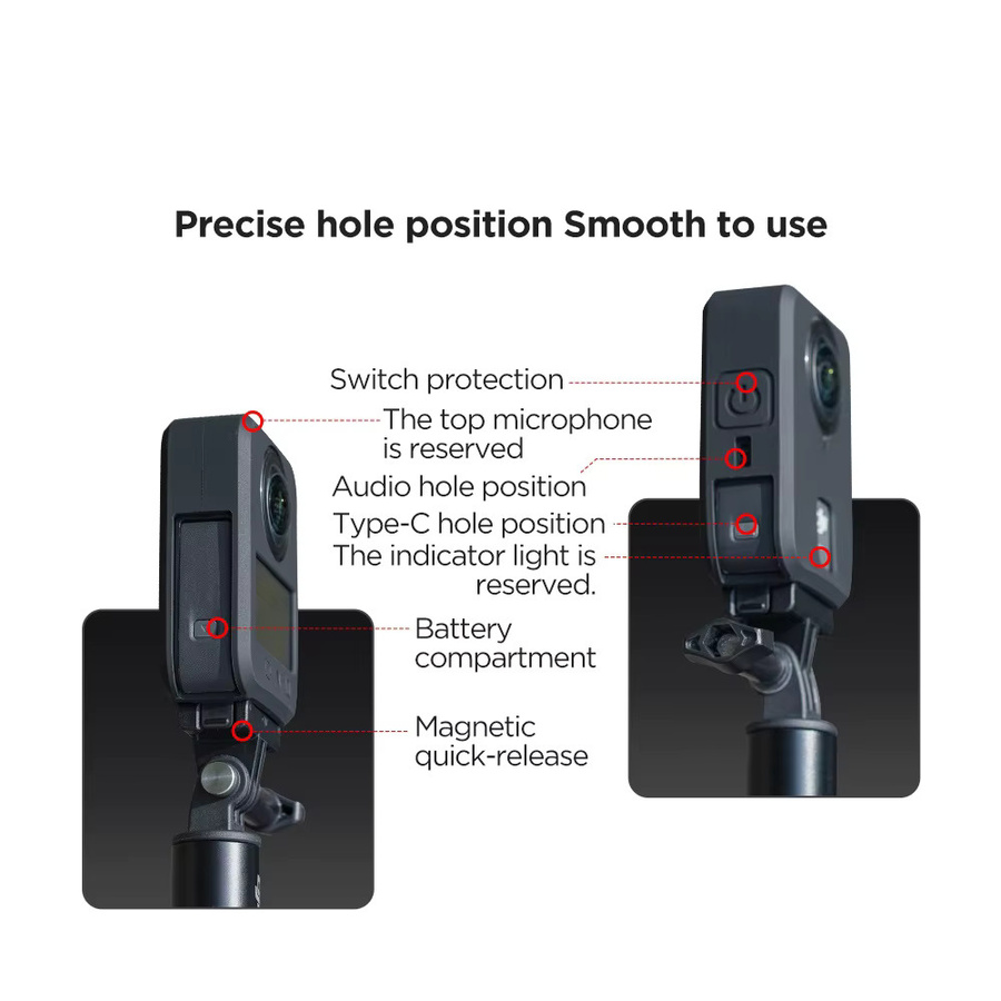 DJI Osmo 360 Silikon Schutzhülle Anti-Scratch Screen Protector in Schwarz - Bild 2