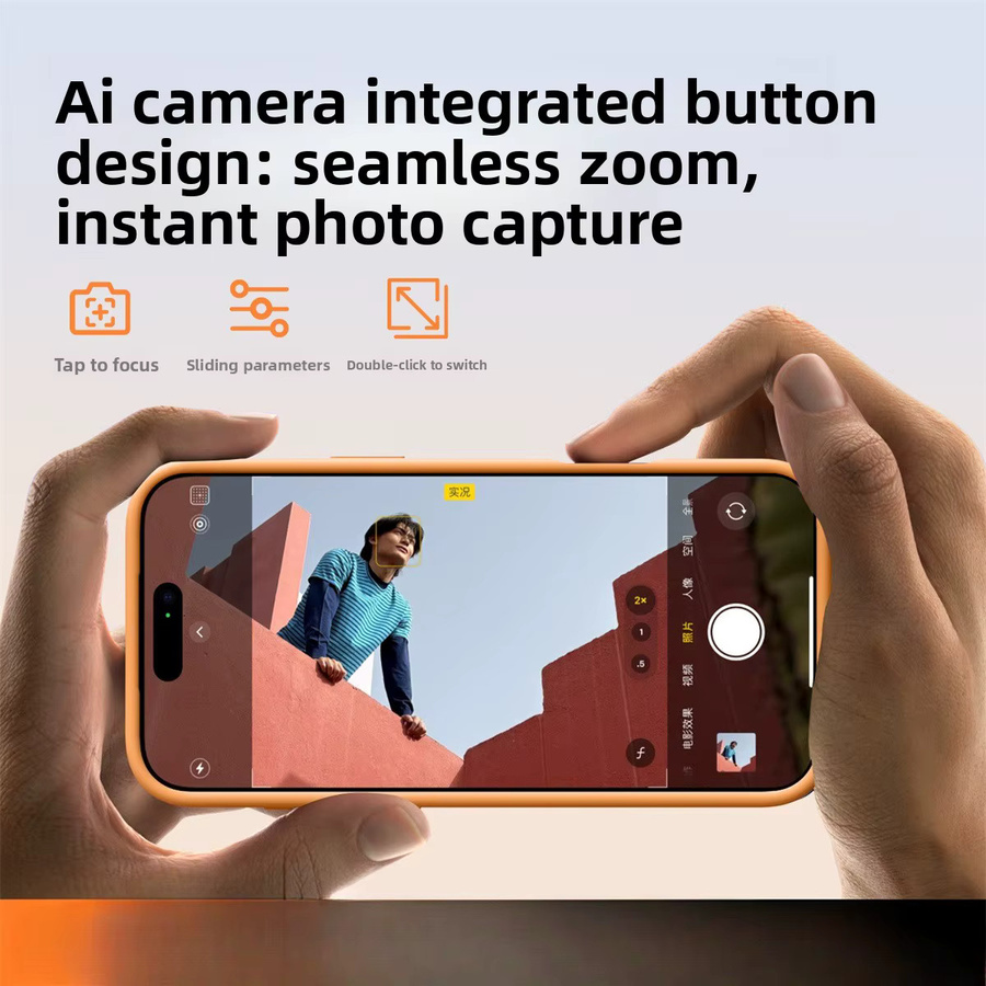Stoßfeste Silikon-Handyhülle für Apple iPhone 17 Pro Max, iPhone 16, iPhone 15 und iPhone 14 Pro in Schwarz oder Orange - Bild 5