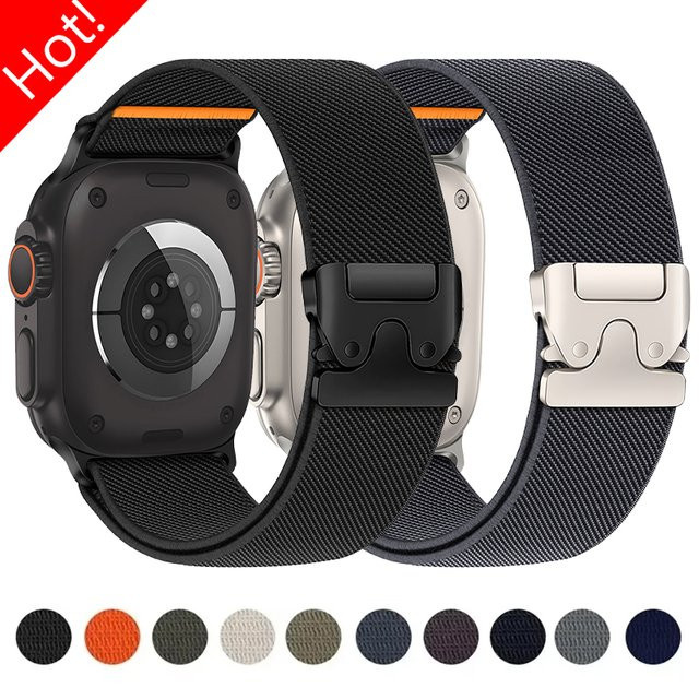 CAOWTAN Uhrenarmband Nylon, Schwarz, Unisex - Bild 1