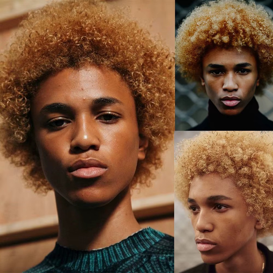 OYM HAIR Afro-Perücke, lockig, Remy-Echthaar, 15,2 cm, 180 % Dichte - Bild 2