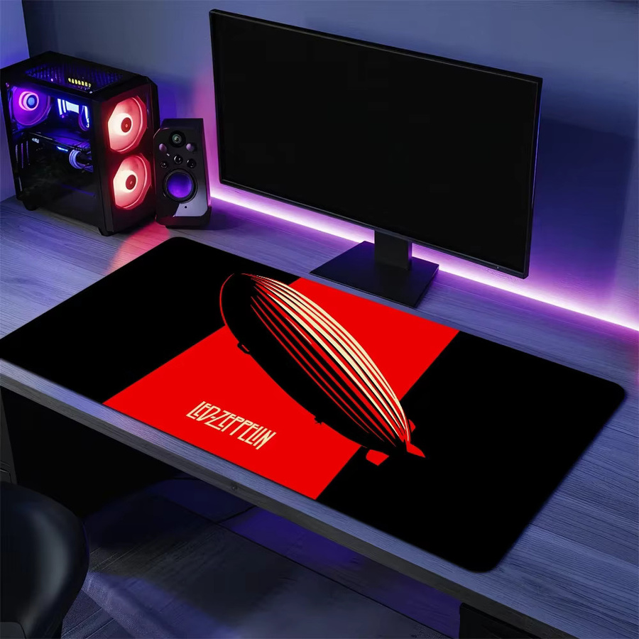 L-Led Z-Zeppelin Band Gaming-Mauspad für PC mit genähten Kanten und rutschfester Gummiunterseite, Multicolour - Bild 3