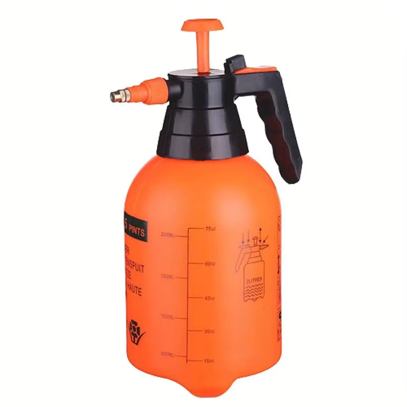 LUSQI Handdrucksprinkler in Orange als Gartensprinkler und Sprühflasche mit Luftkompressionspumpe - Bild 3