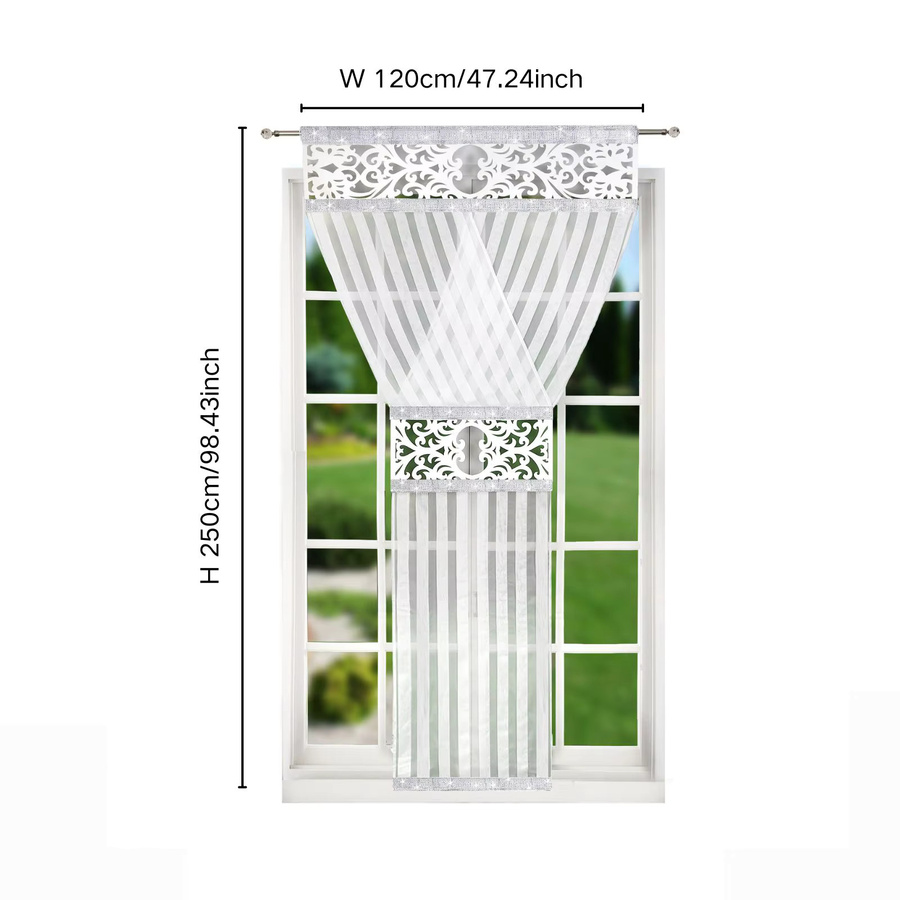 FLYINGCURTAINS Halbtransparente Vorhänge im europäischen minimalistischen Stil, Weiß - Bild 3