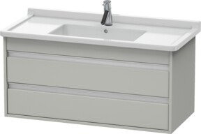 Duravit Waschtischunterschrank Ketho in Betongrau mit 2 Schubladen, wandhängend, B: 100 cm, T: 45,5 cm, H: 48 cm - Bild 1