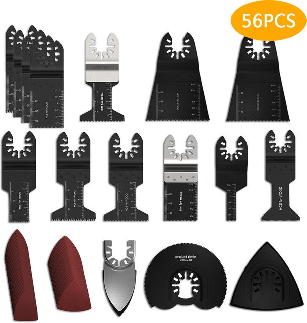 Toorise 56-teiliges Multi-Tool-Sägeblatt-Set aus High Carbon Stahl mit Schnellverschluss für Holz, Kunststoff und Metall in Multicolor - Bild 1