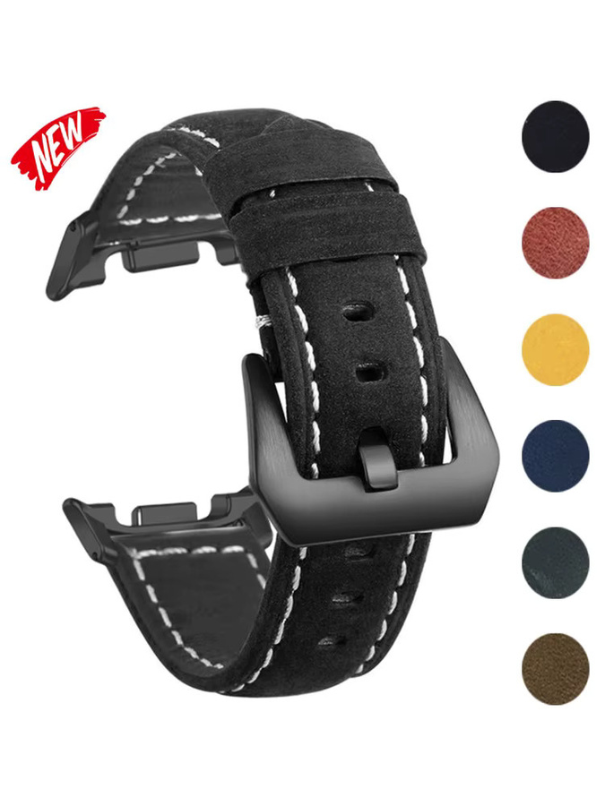 CAOWTAN Uhrenarmband Leder, Schwarz, Unisex - Bild 3