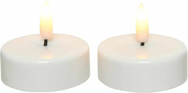 Kaemingk LED-Teelichter Weiß mit Timer und Flicker-Effekt, Durchmesser: 6 cm - Bild 1