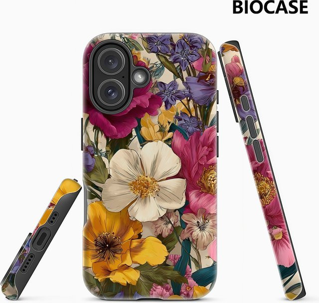 Potdemiel Handyhülle mit Blumenmuster für iPhone 17 16 15 14 13 Pro Max Plus, robuste ein- oder doppelschichtige Magnet-Hülle, Multicolor - Bild 1