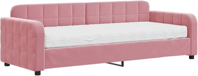 vidaXL Tagesbett mit Matratze in Rosa aus Samt, B/T/H: 80 x 200 cm - Bild 1