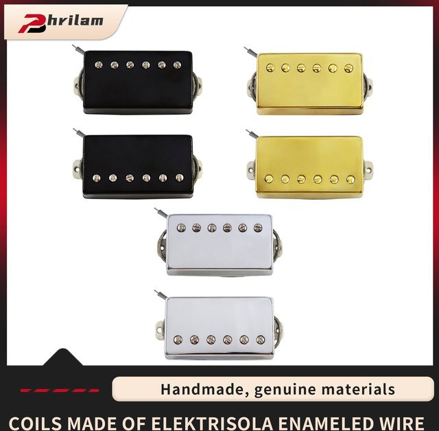 Phrilam LP Vintage Alnico 2 Humbucker Tonabnehmer-Set für E-Gitarren im LP-Stil, Hals und Brücke, 7,6/8,8 kOhm - Bild 1