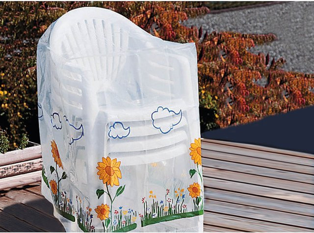 Abdeckhaube Sonnenblume für 4 Gartenstühle von viva domo in Weiß, Gelb und Transparent - Bild 1