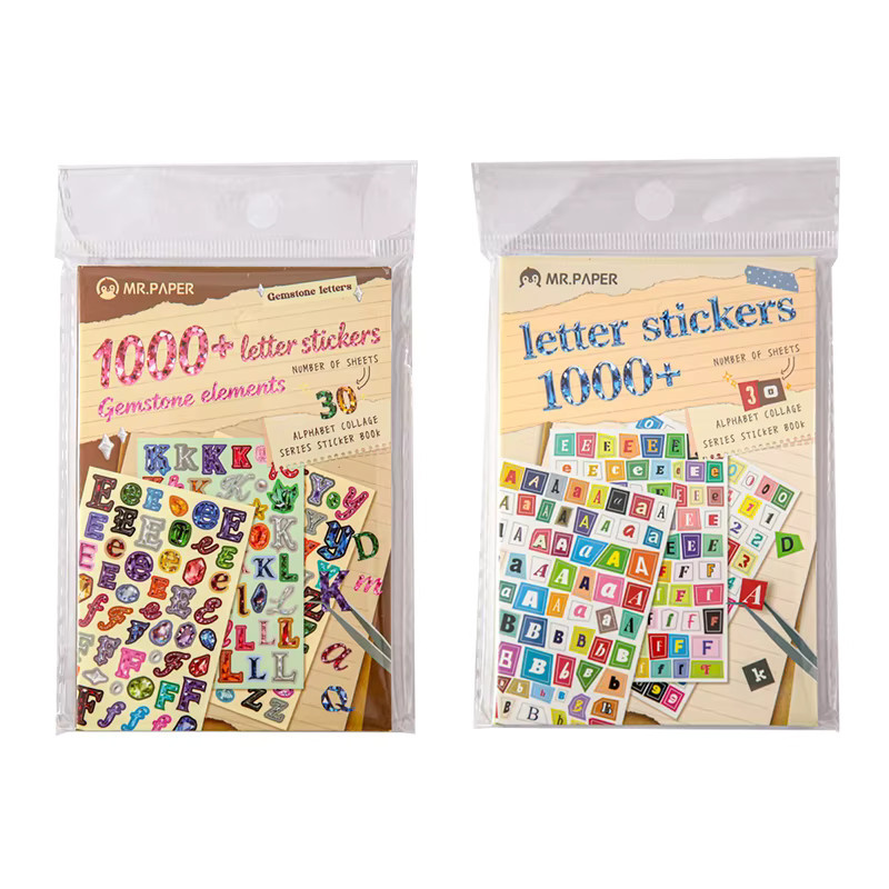 Mr.Paper Stickerbuch Alphabet Collage Serie mit über 1000 bunten Buchstaben-Aufklebern für Journal, Scrapbooking und DIY-Projekte - Bild 5