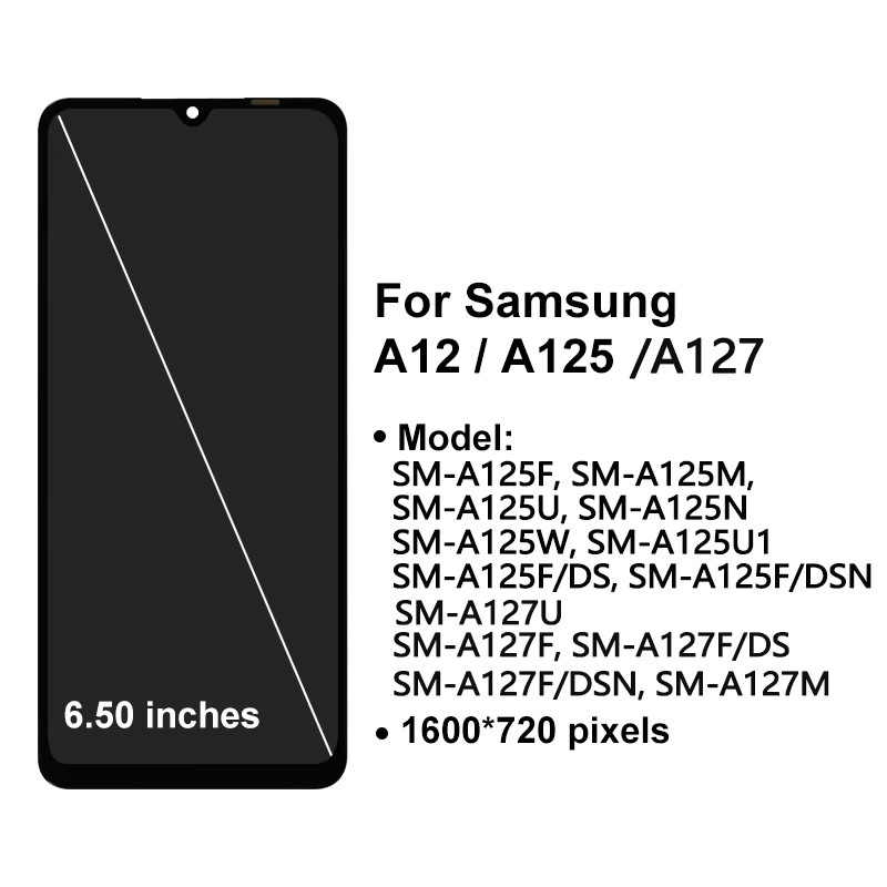 Samsung Galaxy A12 A125F LCD Display mit Touchscreen Digitizer in Schwarz, 6,5 Zoll - Bild 2