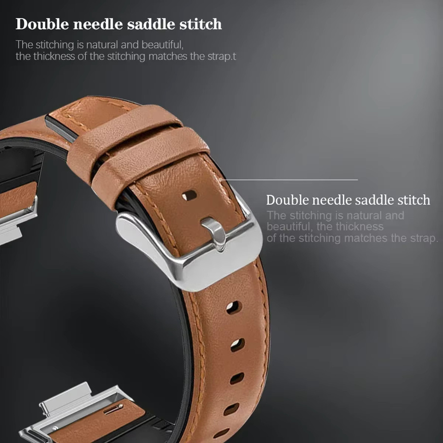 Xiaomi Leder-Silikonarmband, Schwarz, Unisex - Bild 2
