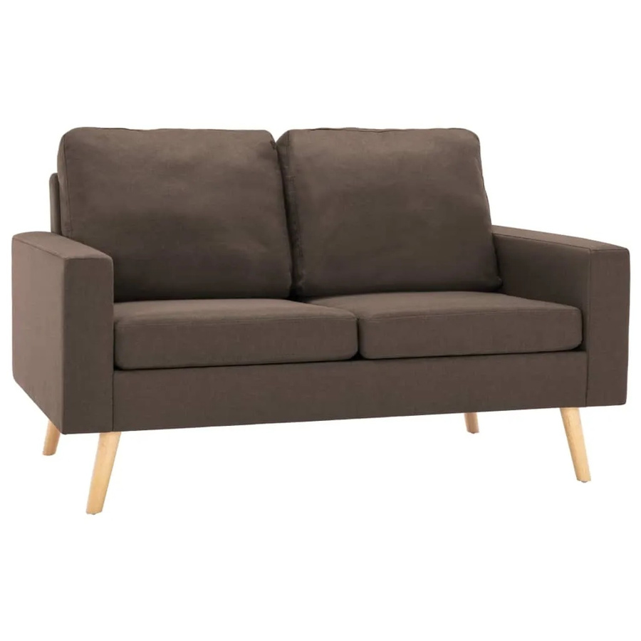 vidaXL 2-teilige Sofagarnitur Modell 3 aus Stoff in Braun mit Sessel und 2-Sitzer-Sofa - Bild 2
