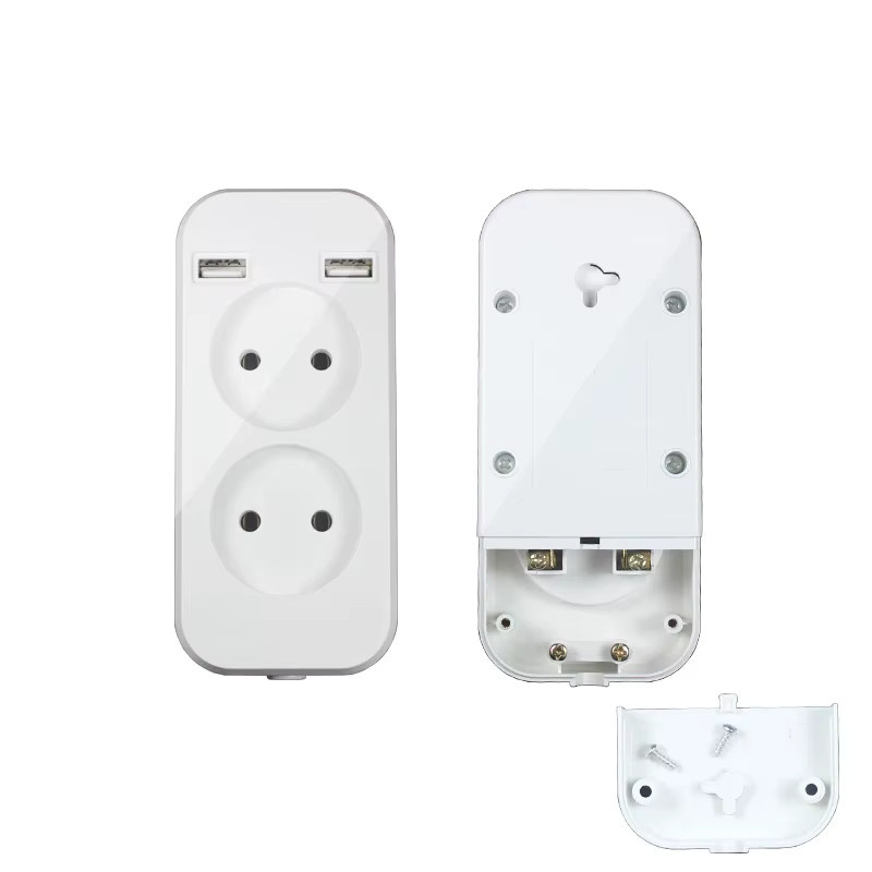 EU-Steckdosenleiste P7 mit Mehrfachsteckdosen und 2 USB-Anschlüssen USB-A und USB-C in Weiß - Bild 1