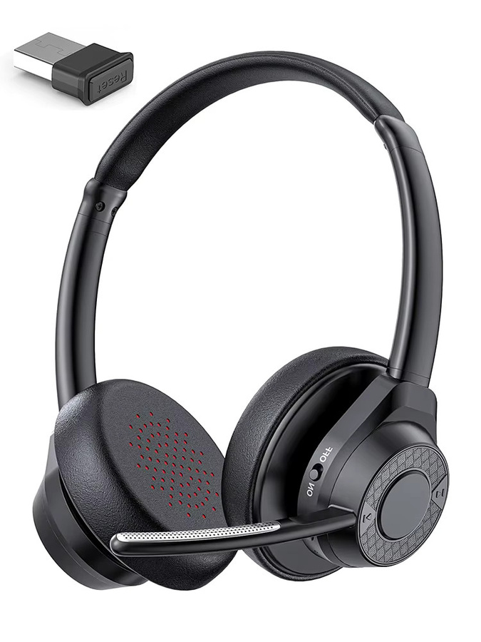 Arikasen Kabelloses Bluetooth-Headset mit Geräuschunterdrückung und Multipoint-Verbindung in Schwarz - Bild 6