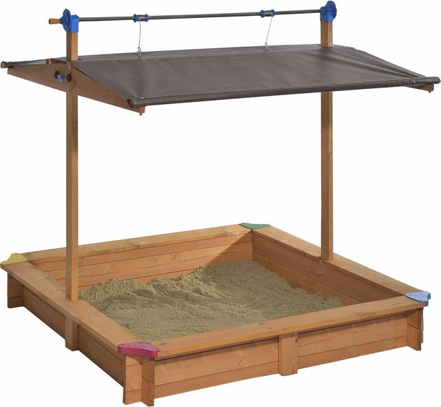 Gaspo Sandkasten Mickey II mit Dachlift aus Holz in Braun, B/T: 140 x 140 cm - Bild 1