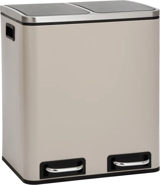 Svita TM2X15 Mülleimer Mülltrennsystem mit 2 Fächern und Pedal in Beige - Bild 1