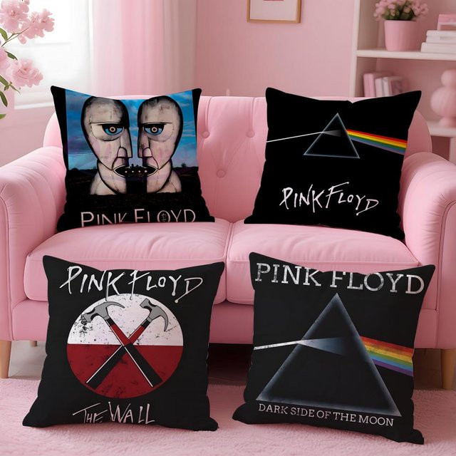 Wendbarer F-Floyd Kissenbezug in Pink, quadratisches Design für Sofa und Schlafzimmer, Breite: 30 cm, Höhe: 30 cm - Bild 1