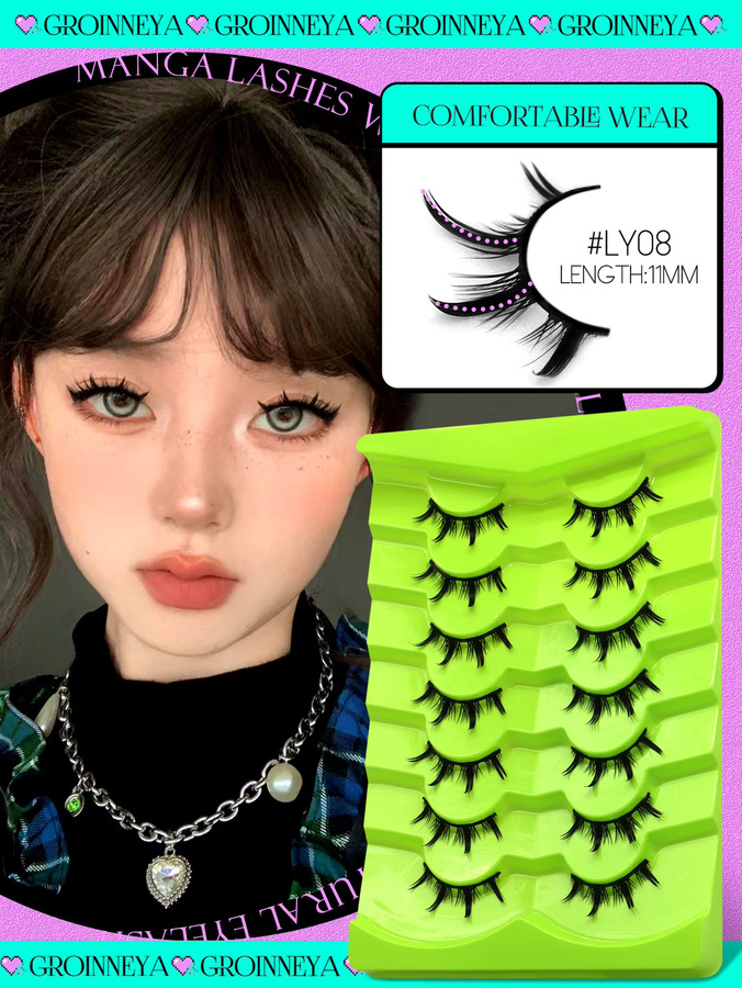 VELTRINAY Manga Lashes 3D Falsche Wimpern, DF04, Unisex, Natürlich - Bild 2