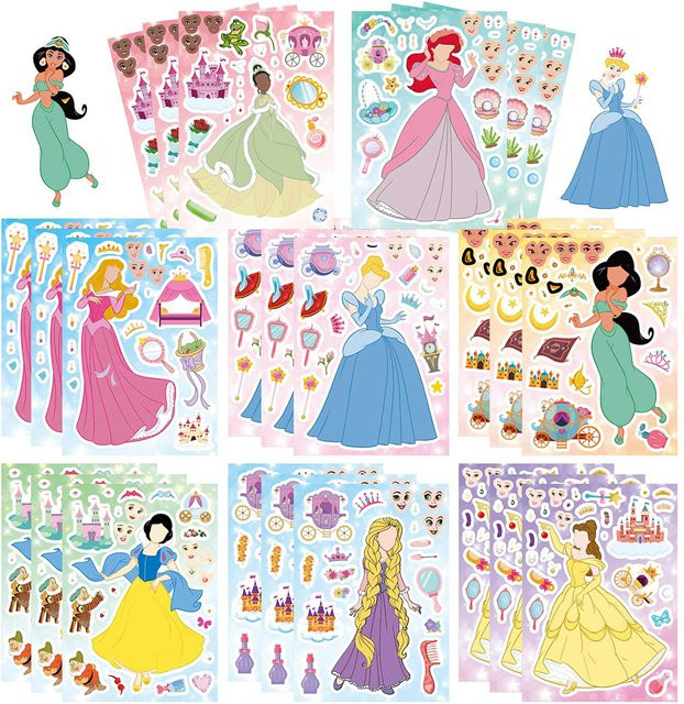 Disney Prinzessinnen Puzzle-Sticker, 8/16 Blatt - Bild 1