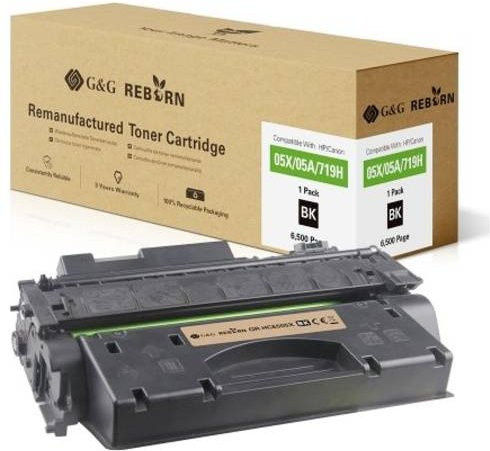 G&G Toner Cartridge Schwarz Kompatibel mit HP und Canon 05X 719H Remanufactured für 6500 Seiten - Bild 1