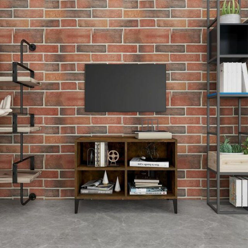 Vidaxl TV-Schrank im Industrial Design aus Holzwerkstoff und Metall in Braun, B/T/H: 69,5 x 30 x 50 cm - Bild 1