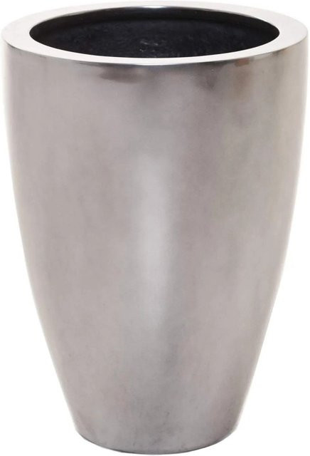 Vivanno Bodenvase Opala in Silbermetallic aus Fiberglas, B/T/H: 40 x 40 x 55 cm - Bild 1