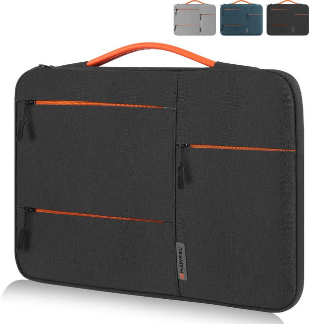HAWEEL Schutzhülle für Laptops und Notebooks als Aktentasche mit Reißverschluss, grau, passend für 13 Zoll, 14 Zoll und 15 Zoll MacBook und Computertasche - Bild 1