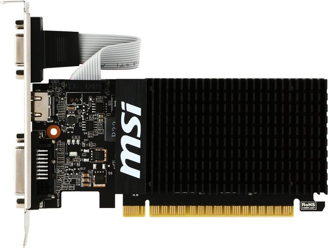 MSI GeForce GT 710 Gaming Grafikkarte mit 2GB GDDR3-RAM, HDMI, DVI und VGA, Low Profile, Schwarz - Bild 2