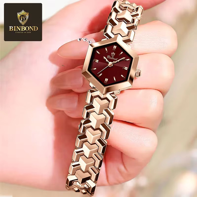 BONBOND Armbanduhr Quarz, Edelstahl, Schwarz, Damen - Bild 2