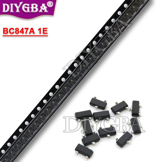 50 Stück BC847A SMD IC Chipsatz SOT-23 in Schwarz von DIYGBA - Bild 1
