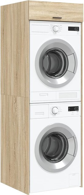 Waschmaschinen-Schrank Sonoma von Yiwydaa in Beige, B/T/H: 67,5 x 68 x 200 cm - Bild 1