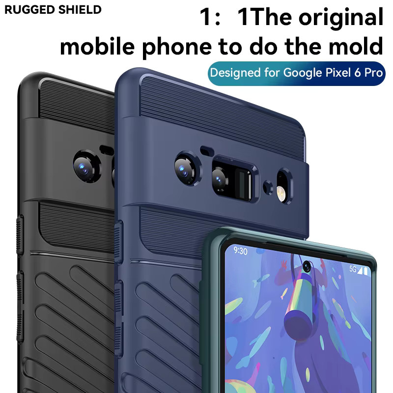 Stoßfeste Silikon-Handyhülle für Google Pixel 6 und Google Pixel 6 Pro in Blau - Bild 3