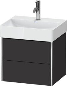 Duravit Waschtischunterschrank Compact XSquare mit 2 Schubladen, wandhängend, Farbe: Graphit matt, B: 48,4 cm, T: 39,0 cm, H: 39,7 cm - Bild 1