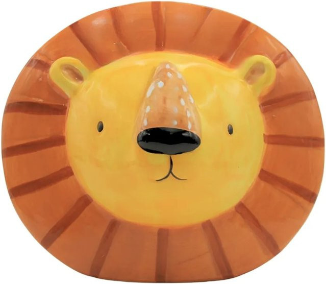 Dekohelden24 Sparfigur Löwenkopf als Spardose aus Keramik in Gelb, B/T/H: 16 x 11 x 13 cm - Bild 1