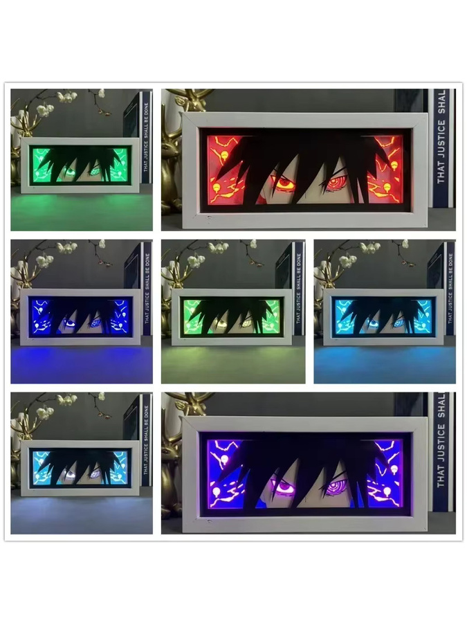 Naruto Anime Papierschnitzlampe mit Uchiha Sasuke Itachi und Kak Kakashi als dekoratives Nachtlicht für dein Schlafzimmer in Mehrfarbig - Bild 6