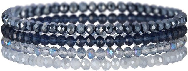 4-teiliges Set Stretch-Armband, blau, Damen, Herren - Bild 1