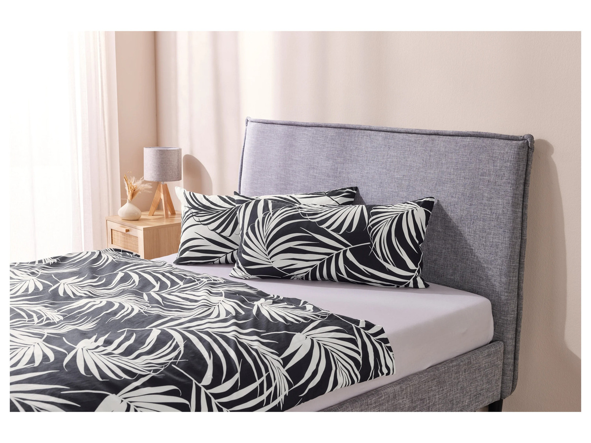 LIVARNO HOME Kissenbezug Edel-Renforcé aus Baumwolle mit Palmen-Motiv, Multicolor, B/T: 80 x 40 cm - Bild 3
