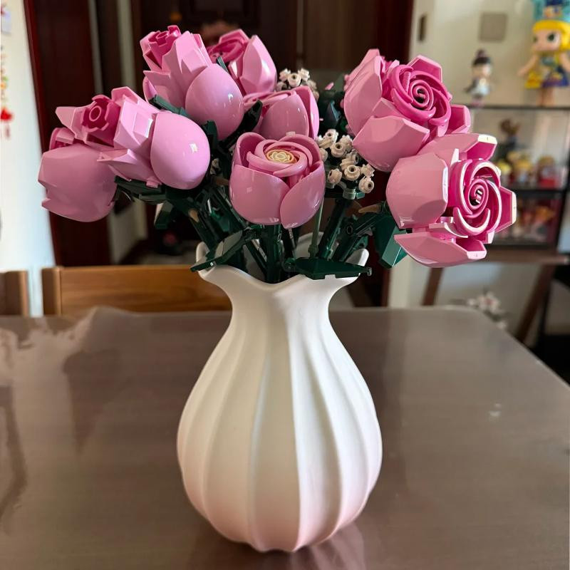 Yiran toy Strauß aus rosa Rosen Bausteine 789 Teile - Bild 2
