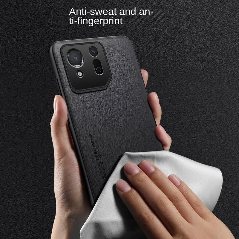 Asus ROG Phone 9 Pro Hülle aus weichem veganem Leder in Schwarz - Bild 1